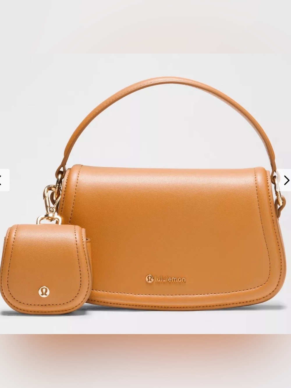 NWT Lululemon Cactus “Leather” Mini Bag 1.2L Chestnut Brown/Gold
